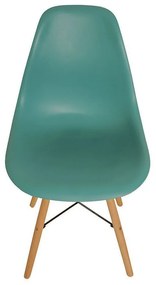 Cadeira para Sala de Jantar Eiffel Eames Azul Turquesa Base Madeira - D'Rossi