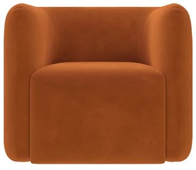 Kit 2 Poltronas Decorativas Sala de Estar Trinidad Base Fixa Veludo Terracota G33 - Gran Belo