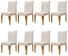 Kit 8 Cadeiras de Jantar Milan Linho Marrom Mesclado