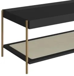 Mesa de Centro Para Sala Pé Metal Arlo A10 Nero/Dourado - Mpozenato