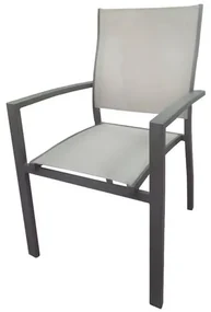 Cadeira Popis com Bracos Tela Bege Base Amendoa - 53622 Sun House