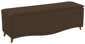 Calçadeira Estofada Yasmim 90 cm Solteiro Suede Marrom - ADJ Decor