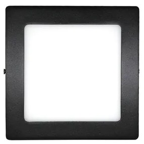 Plafon Led Sobrepor Quadrado Preto 12W Yamamura - LED BRANCO FRIO (6000K)