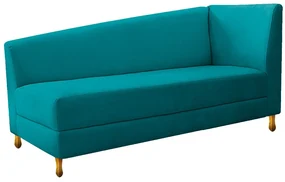 Recamier Valéria 185cm Lado Esquerdo Suede Azul Turquesa - ADJ Decor