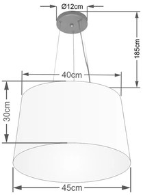 Pendente Cone Linho Bege MJ-4153 Para Mesa de Jantar e Estar