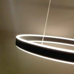 Pendente Halo 64W Led 3000K Ip20 Preto Bivolt Ø60Cm | Opus Dn 34355 (Preto)