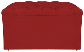 Calçadeira Estofada Liverpool 90 cm Solteiro Corano Vermelho - ADJ Decor