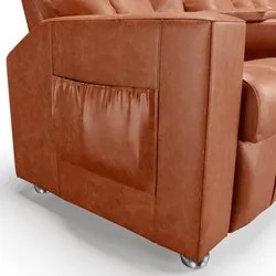 Poltrona Reclinável Para Cinema 3 Lugares Praddo FH9 PU Camel - Mpozen