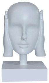 Escultura Decorativa Mascara Rosto Surdo Branco G07 - Gran Belo