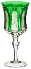 Taça de Cristal Lapidado Strauss P/ Água - Verde Escuro  Verde Escuro
