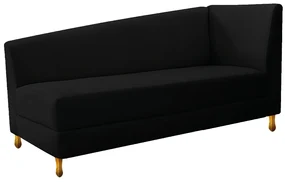 Recamier Valéria 160cm Lado Esquerdo Suede Preto - ADJ Decor