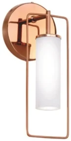 Arandela Wire Tubo Vidro 11X12X26Cm 1Xg9 - Old Artisan Ar-5591 (DOURADO FOSCO)