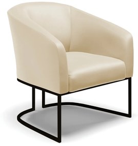Poltrona Decorativa Industrial Preto Stella Sintético D03 - D'Rossi - Bege