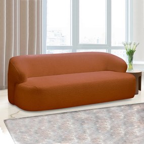 Sofá Decorativo 2 Lugares Charlote 180cm Sala de Estar Pés em Madeira Bouclê Terracota G88 - Gran Belo