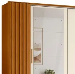 Guarda Roupa Casal 4 Portas 4 Espelhos Jacarandá Flex Cinamomo/Off Whi