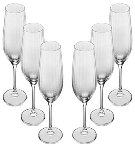 Conjunto 6 Taça De Champagne 260Ml Cristal Ecologico Columba  Optic - Wolff