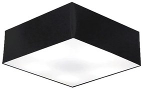 Plafon Para Quarto Quadrado SQ-3052 Cúpula Cor Preto