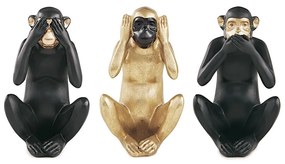 Kit Escultura Decorativa Macaco Da Sabedoria 16X9,5 cm - D'Rossi