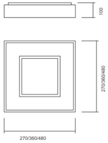 Plafon Meg 36X36Cm Led 24,4W Bivolt | Usina 19030/36 (BT - Branco Texturizado, 3000k)