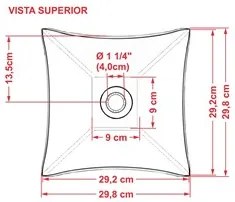 Cuba Pia de Apoio para Banheiro Quadrada Luxo 30 C08 Azul Turquesa - M