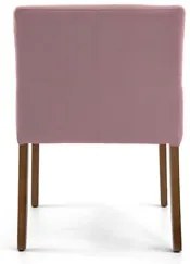 Kit 2 Poltronas Decorativas Base Madeira Angel Veludo C-305 Rosa - Dom