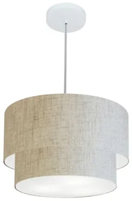 Pendente Cilíndrico Rustico Bege MJ-4350 Para Mesa de Jantar e Estar