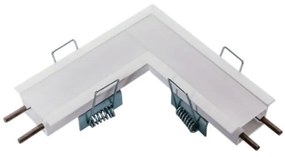 Junção Teto/teto Perfil Embutir Para Fita Led Garbo 10X10Cm | Usina 30... (BT - Branco Texturizado)