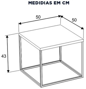 Mesa Lateral Cube Estilo Industrial Baixa - Vermont cobre