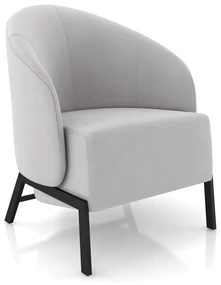 Poltrona Sala de Estar Base Industrial Luar Veludo K01 - D'Rossi - Cinza