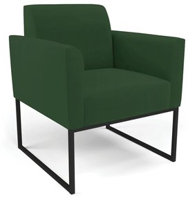 Poltrona Base Industrial Preto Marisa Veludo Verde D03 - D'Rossi