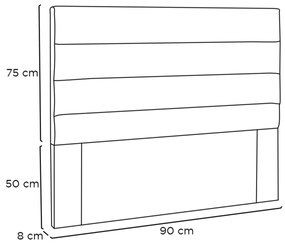 Cabeceira Estofada Nubia 90cm Solteiro Veludo - ADJ Decor