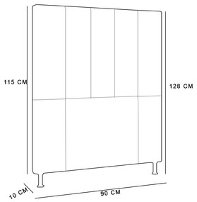 Cabeceira Malibu Para Cama Box Solteiro 90 cm Corino - D'Rossi - Bege