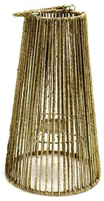 Lanterna Decorativa em Fibra Natural para Jardins Bege 43 cm M02 - D'Rossi