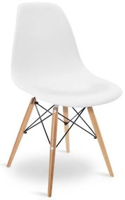 Cadeira Eiffel Eames Base Madeira Sala de Jantar Branco F02 - D'Rossi