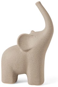 Escultura de Elefante em Cerâmica - Cinza