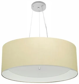 Pendente Cilíndrico Bege e Branco MJ-4142 Para Mesa de Jantar e Estar