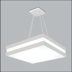 Pendente Modular Quadrado 47X47Cm 06Xe27 Metal E Acrílico | Usina 3801... (TT-M Titânio Metálico)