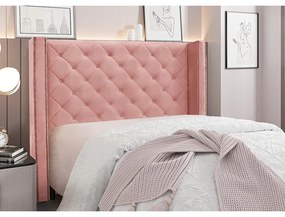 Cabeceira Cama Box King 195 cm Vicenza Veludo Rosa S04 - D'Rossi