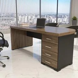 Mesa para Escritório 4 Gavetas Lado Direito 180cm Tamburato Executiva