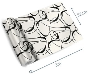 Papel de parede adesivo geométrico preto e creme