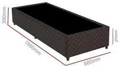 Base Para Cama Box Solteiro 88cm Poliéster Bordado New York Marrom - G