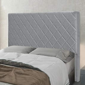 Cabeceira Cama Box Solteiro 90 cm Dubai Linho S04 - D'Rossi - Cinza