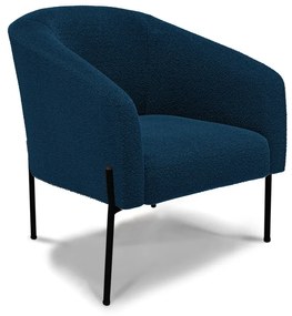 Poltrona Decorativa Pé de Ferro Preto Stella Bouclê Azul D03 - D'Rossi