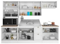 Armário de Cozinha Modulado 5 Peças Com Pia Inox CJ2 Duna P09 Branco -