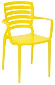 Cadeira Tramontina Sofia com Encosto Horizontal e Braços em Polipropileno e Fibra de Vidro Amarelo