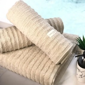 Jogo de toalha de banho 3 peças fio penteado 100% algodão - Bege  Bege