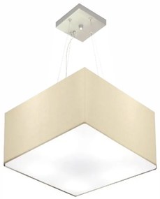 Lustre Pendente Quadrado Vivare Md-4197 Cúpula em Tecido 25/45x45cm - Bivolt