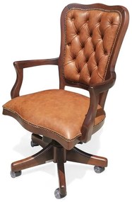 Cadeira com Braço Giratória Inglesa Capitonê Ajuste de Altura e Relax Design de Luxo