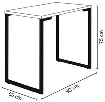 Mesa Escritório 90cm Estilo Industrial New Port F02 Nature - Mpozenato
