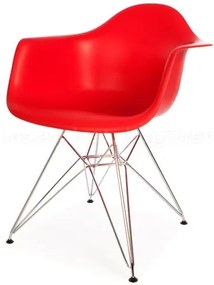 Cadeira Eames com Braco Cromada Vermelho Fosco - 18186 Sun House